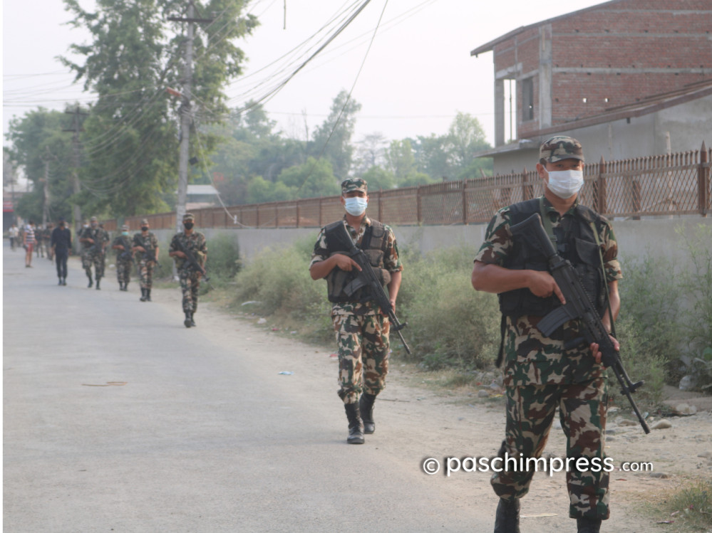 कैलालीमा स्थानिय तहको निर्वाचन लक्षित नेपाली सेनाको गस्ती