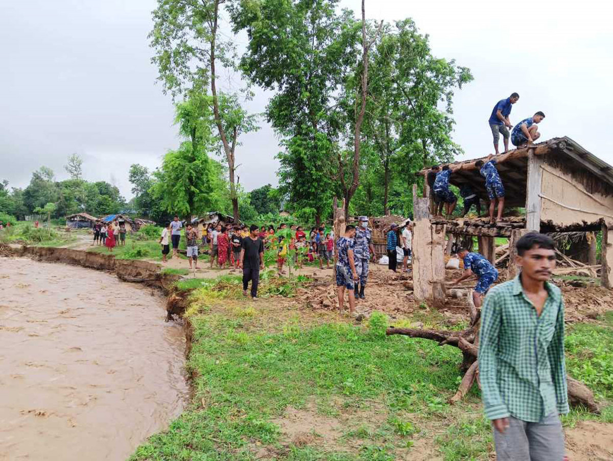 बाढीको उच्च जोखिममा कञ्चनपुरको सार्कीपार्की गाउँ