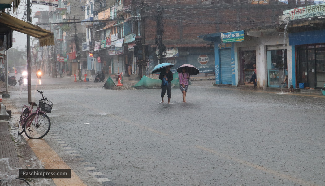 आज सुदूरपश्चिमसहित यी ६ प्रदेशमा भारी वर्षा हुने अनुमान